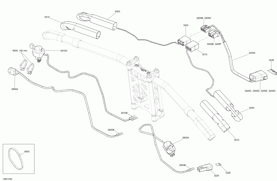  Skidoo MXZ X 600RS XP, 2013  - Steering Wiring Harness