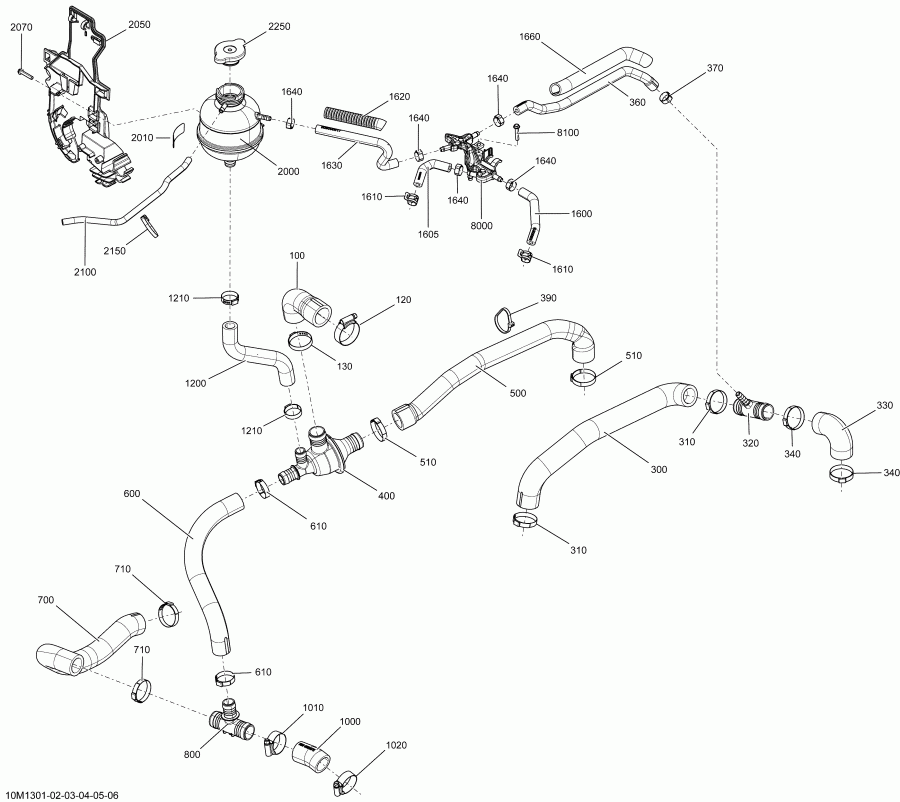 snowmobile Skidoo MXZ X 800RE XS, 2013 - Cooling System