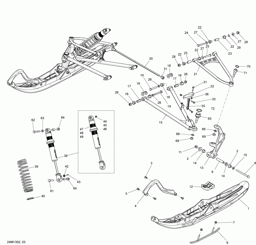  ski-doo MXZ X 800RE XS, 2013 - Front Suspension And Ski