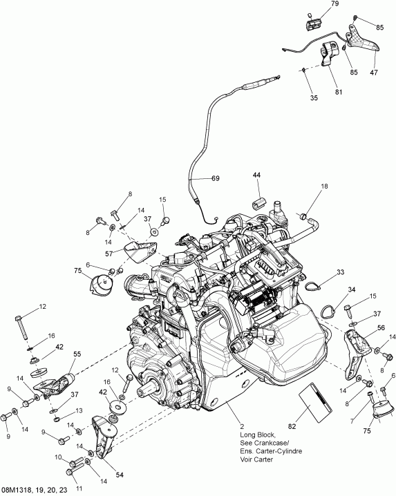 MXZ X & TNT 1200 XR, 2013 - Engine And Engine Support