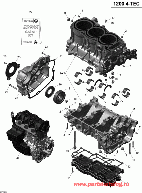 MXZ X & TNT 1200 XR, 2013 - Engine Block