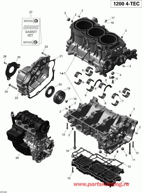 snowmobile BRP SkiDoo  MXZ X & TNT 1200 XR, 2013 - Engine Block