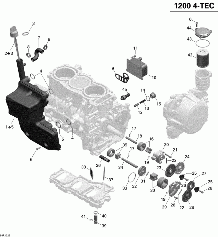 snowmobile   MXZ X & TNT 1200 XR, 2013 - Engine Lubrication