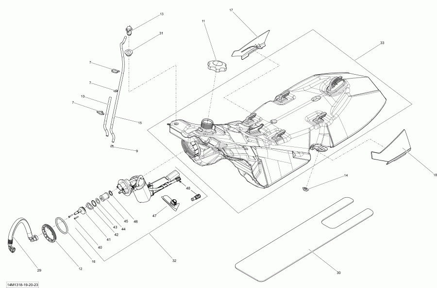 BRP SkiDoo MXZ X & TNT 1200 XR, 2013 - Fuel System