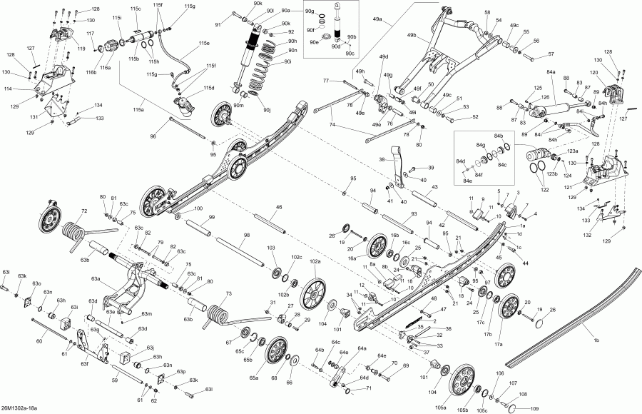 �������� ski-doo ������ MXZ X & TNT 1200 XR, 2013 - Rear Suspension Mxz X With Adjust System