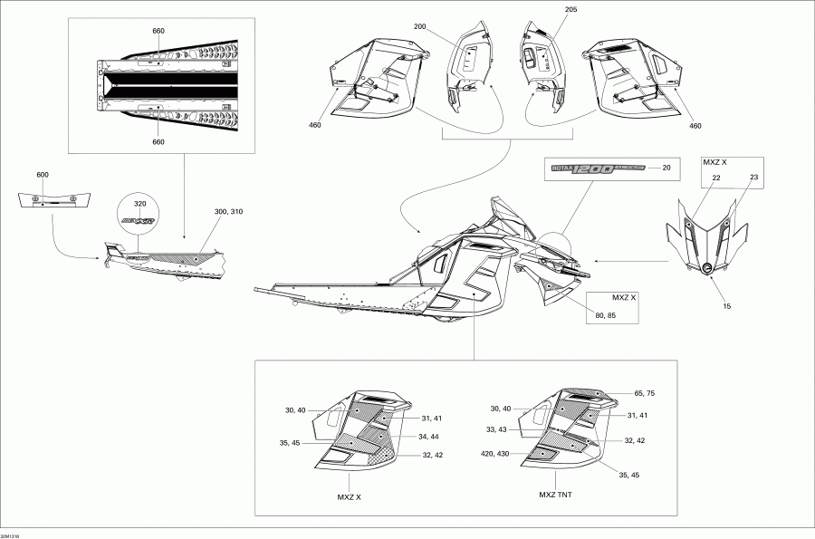  Ski-doo MXZ X & TNT 1200 XR, 2013 - Decals X