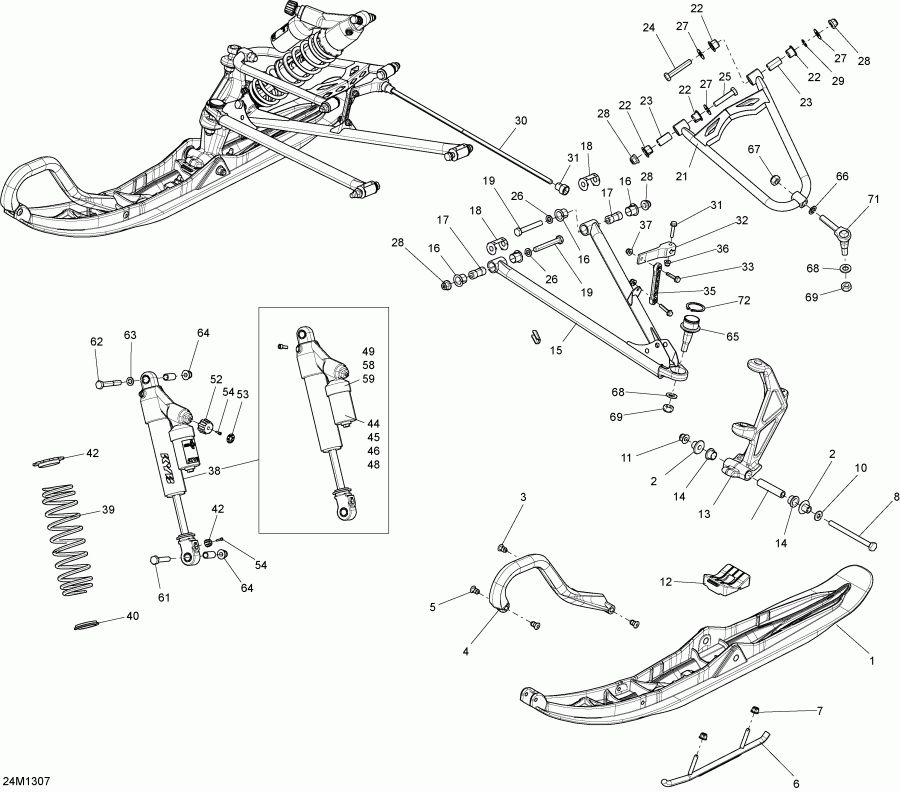 Skidoo MXZ XRS 600HOE, 2013 - Front Suspension And Ski
