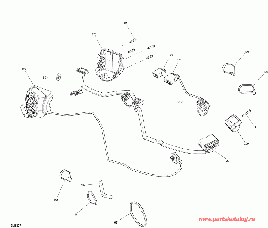 snowmobile Ski Doo MXZ XRS 800RE XP, 2013 ������ - Steering Wiring Harness