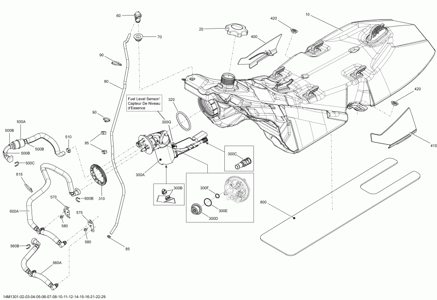 snowmobile Skidoo RENEGADE ADRENALINE 800RE XP, 2013 - Fuel System