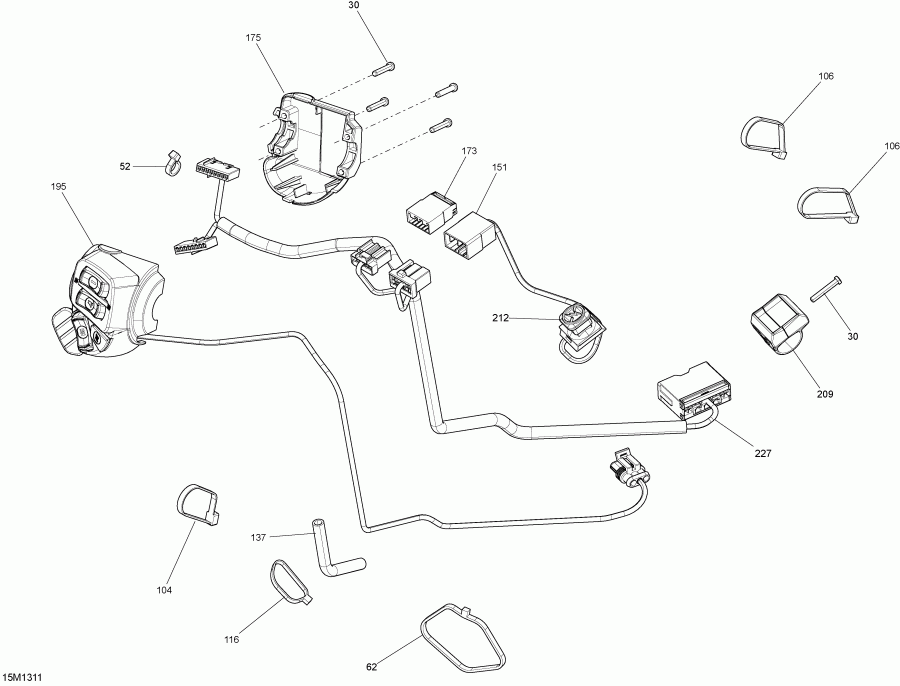 �������� SKIDOO RENEGADE BACK COUNTRY 600HOE, 2013 - Steering Wiring Harness