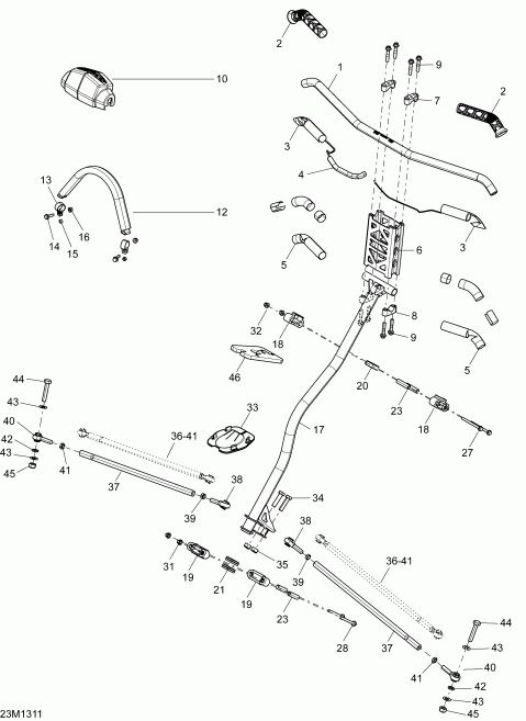 �������� SKIDOO RENEGADE BACK COUNTRY 800RE XP, 2013 ������ - Steering
