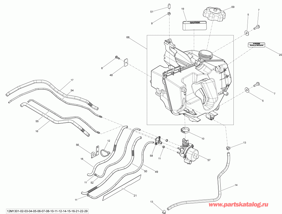 ��������  RENEGADE BACK COUNTRY X 600HOE, 2013 ������ - Oil System