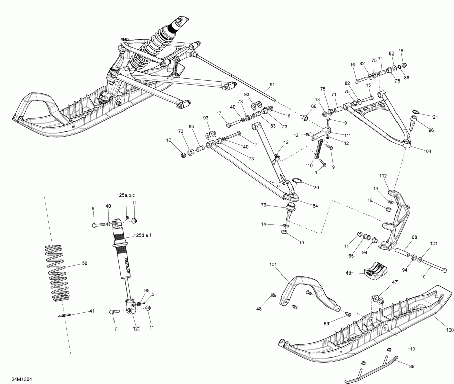 snowmobile  RENEGADE BACK COUNTRY X 600HOE, 2013 - Front Suspension And Ski