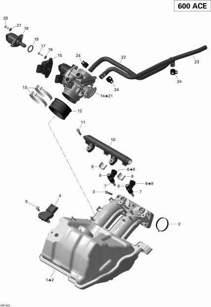  Skidoo - Air Intake Manifold And Throttle Body