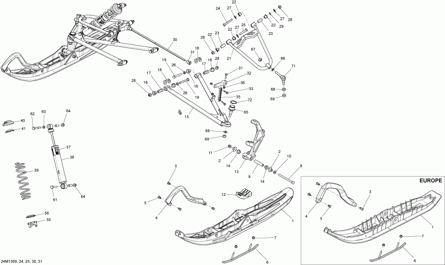 �������� Skidoo RENEGADE SPORT 600 ACE (4 TEMPS) XP, 2013 ������ - Front Suspension And Ski