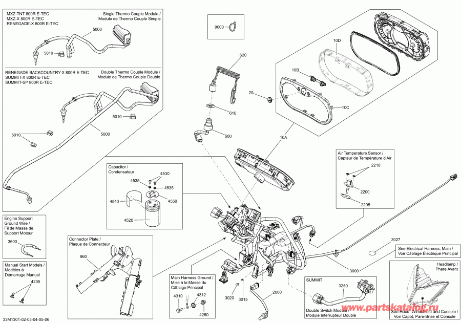 snowmobile Skidoo  RENEGADE X 600HOE, 2013 -  System