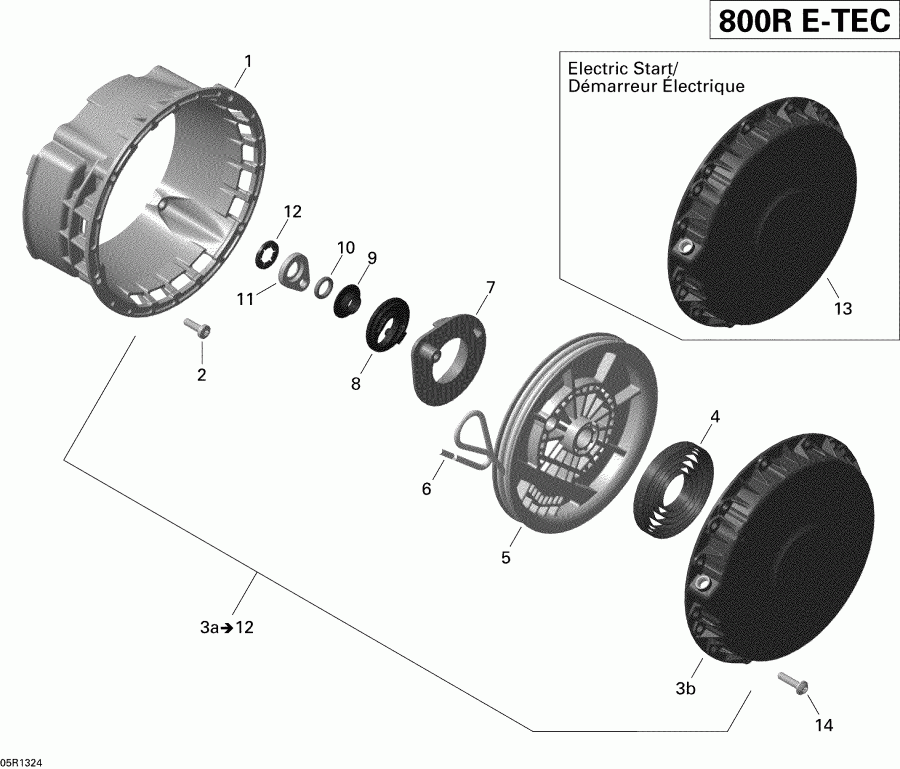 snowmobile  RENEGADE X 800RE XS, 2013  - Rewind Starter