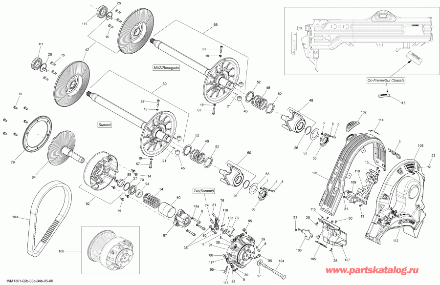 snowmobile BRP  RENEGADE X 800RE XS, 2013 - Pulley System 800r Etec