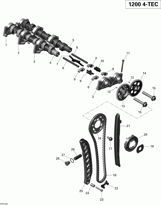  SKIDOO RENEGADE X & ADRENALINE 1200 XR, 2013  - Camshafts And Timing Chain