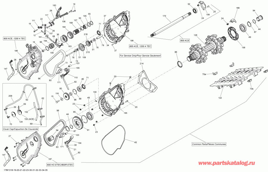  BRP RENEGADE X & ADRENALINE 1200 XR, 2013 - Drive System