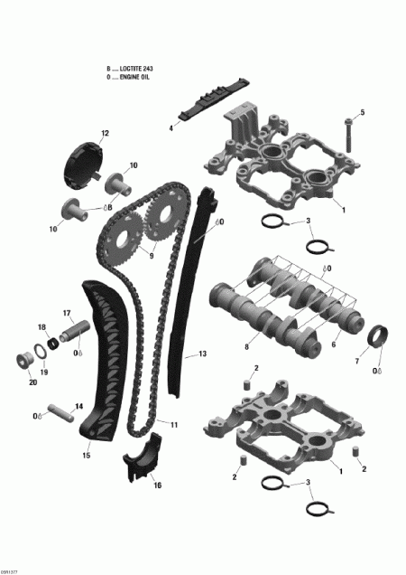  Ski Doo Skandic SWT 600 ACE (4-strokes) XU, 2013 - Camshafts And Timing Chain