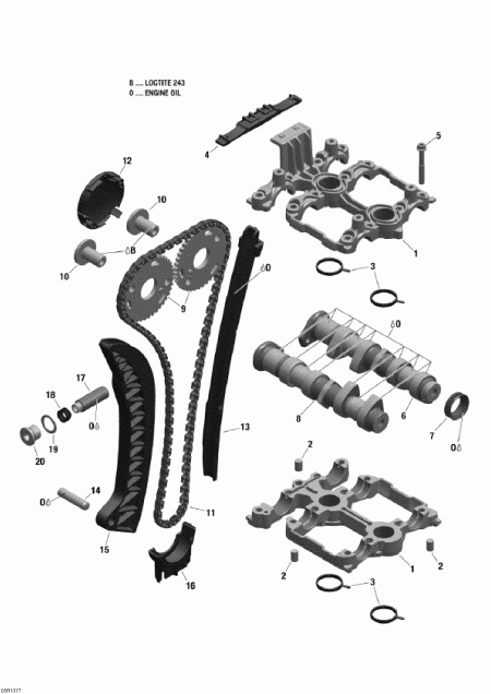   Skandic SWT 600 ACE (4-strokes) XU, 2013  - Camshafts And Timing Chain