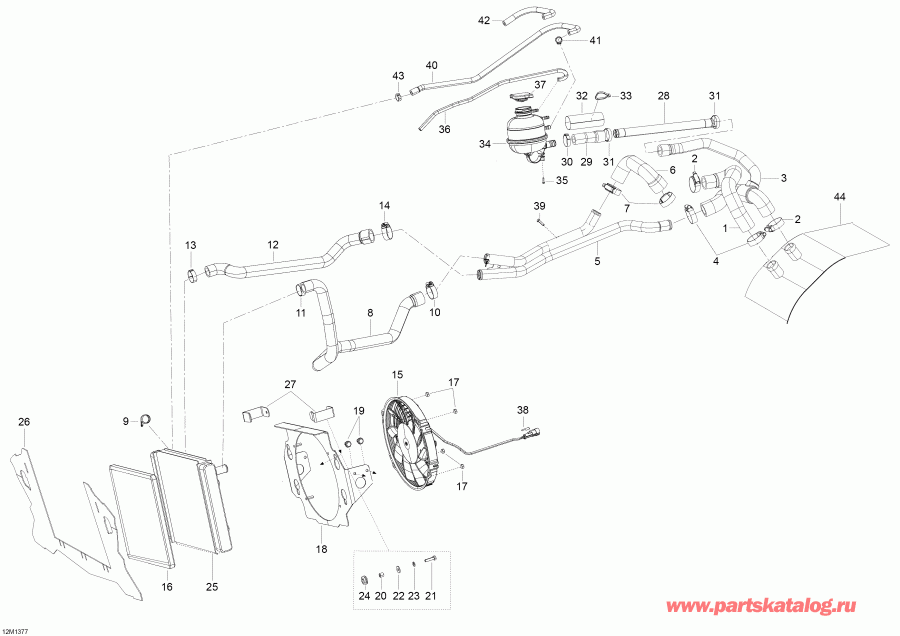  Skidoo Skandic SWT 600 ACE (4-strokes) XU, 2013  -  System