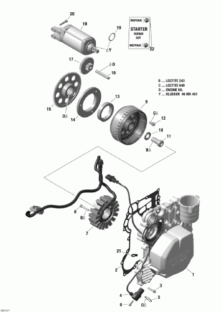  BRP Skandic SWT 600 ACE (4-strokes) XU, 2013 - Magneto And Electric Starter