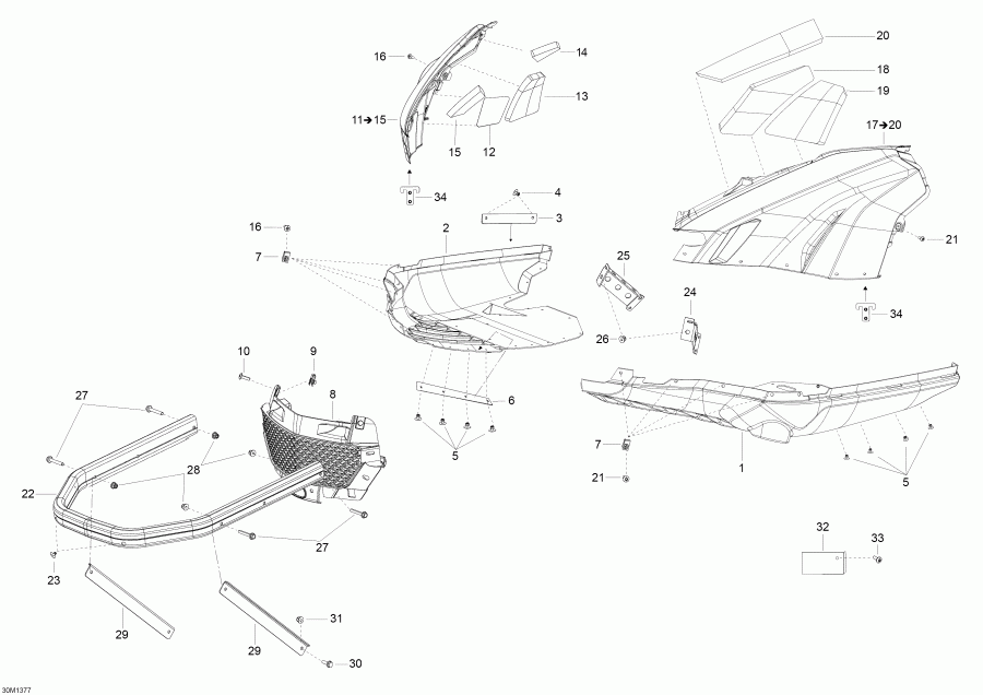  SKIDOO Skandic SWT 600 ACE (4-strokes) XU, 2013 - Bottom Pan