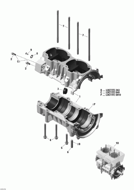 ski-doo Skandic WT 550F XU, 2013 ������ - Crankcase
