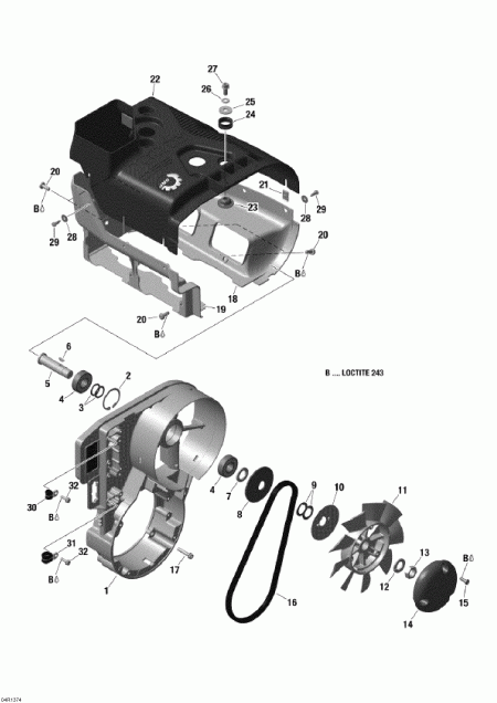 snowmobile BRP Skandic WT 550F XU, 2013 - Fan   Cowls