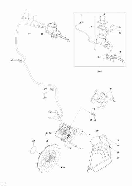 Skidoo Skandic WT 550F XU, 2013  - Brakes