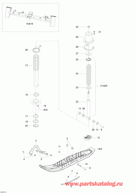 snowmobile BRP - Front Suspension And Ski