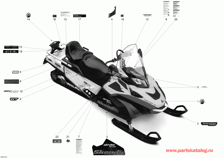  ski-doo  Skandic WT 550F XU, 2013 - Decals