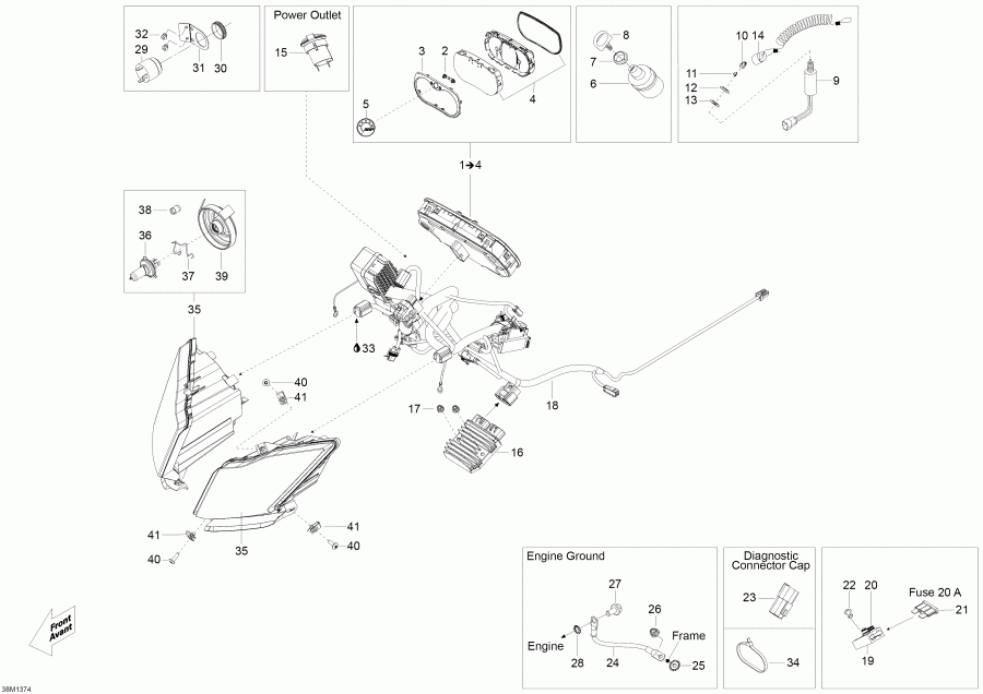  BRP Skandic WT 550F XU, 2013  - Electrical System