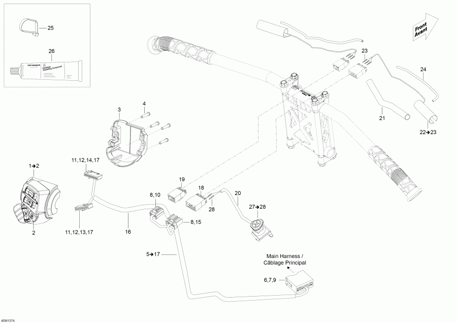  Skidoo - Steering Wiring Harness