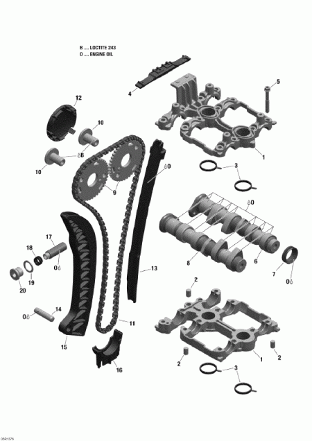 SkiDoo Skandic WT 600 ACE (4-strokes) XU, 2013 - Camshafts And Timing Chain