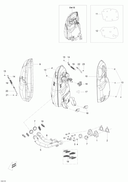snowmobile  ����������� Skandic WT 600 ACE (4-strokes) XU, 2013 - Exhaust System