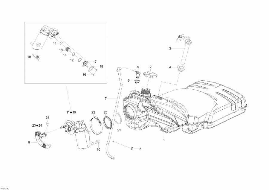  SkiDoo  Skandic WT 600 ACE (4-strokes) XU, 2013 - Fuel System
