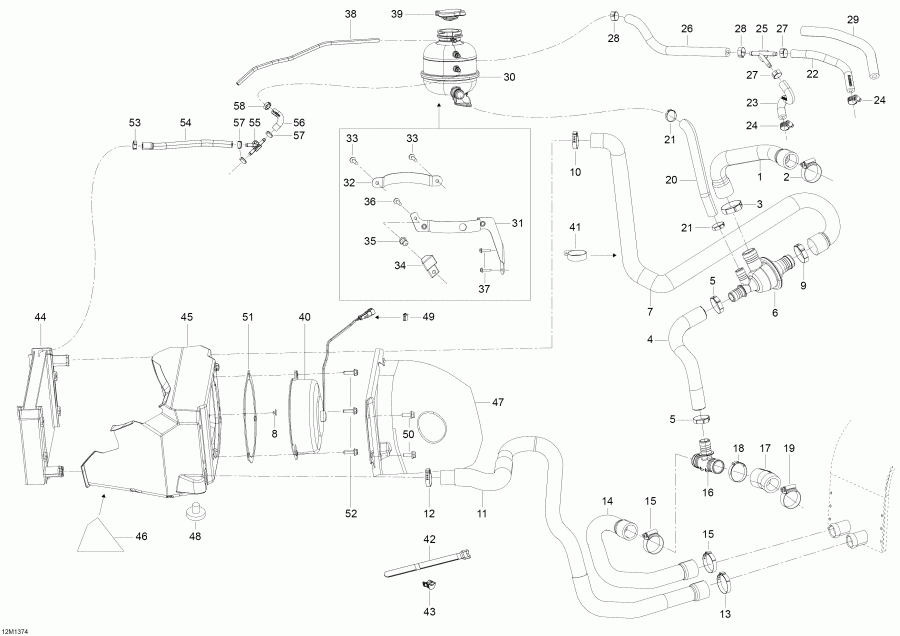 SkiDoo Skandic WT 600HOETEC XU, 2013 - Cooling System
