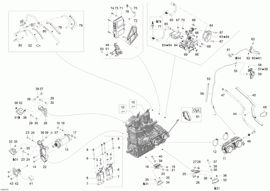 ski-doo - Engine And Engine Support