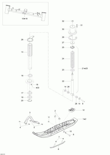 Ski-doo Skandic WT 600HOETEC XU, 2013 - Front Suspension And Ski