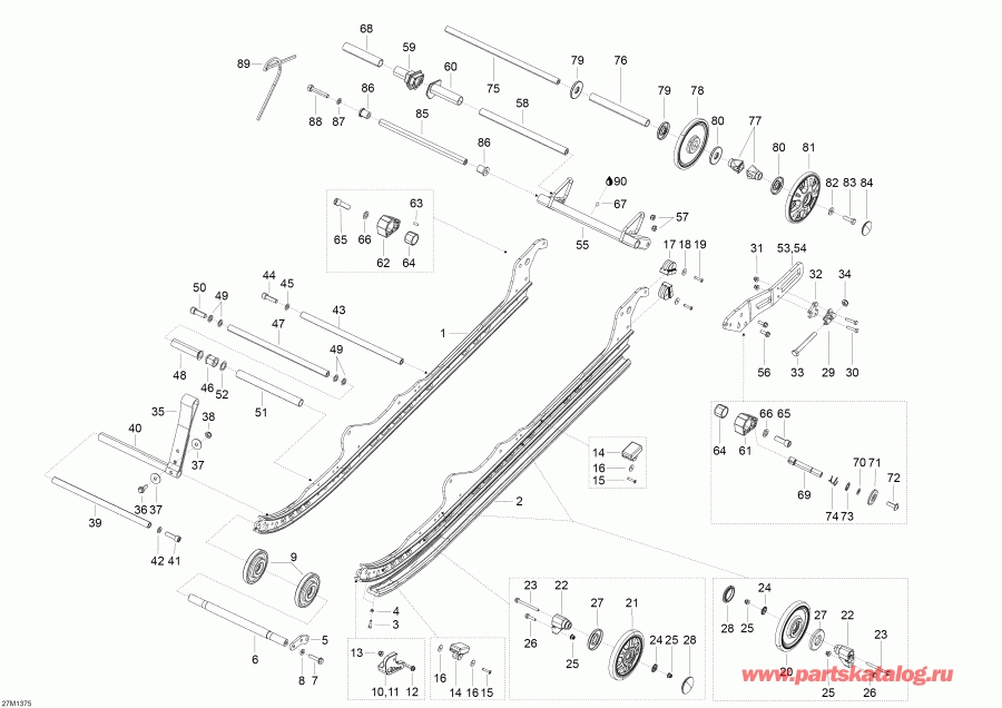 ��������  ����������� Skandic WT 600HOETEC XU, 2013 - Rear Suspension A