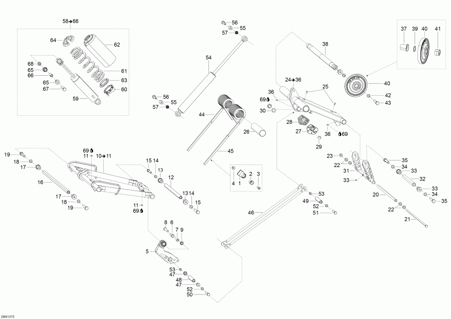 snowmobile Skidoo Skandic WT 600HOETEC XU, 2013 - Rear Suspension B