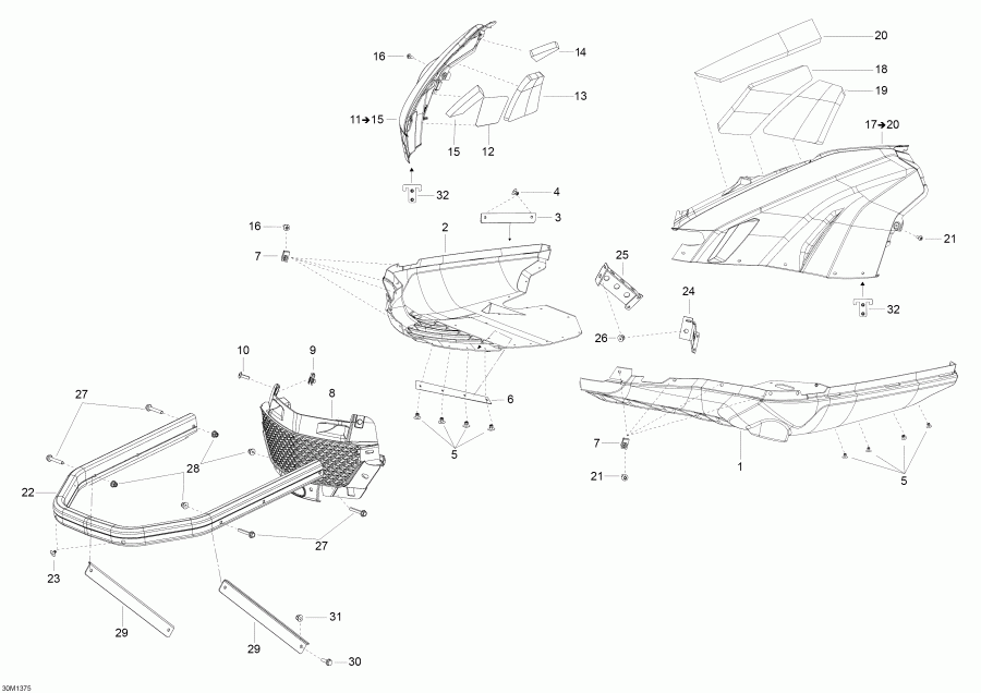 snowmobile  Skandic WT 600HOETEC XU, 2013 - Bottom Pan