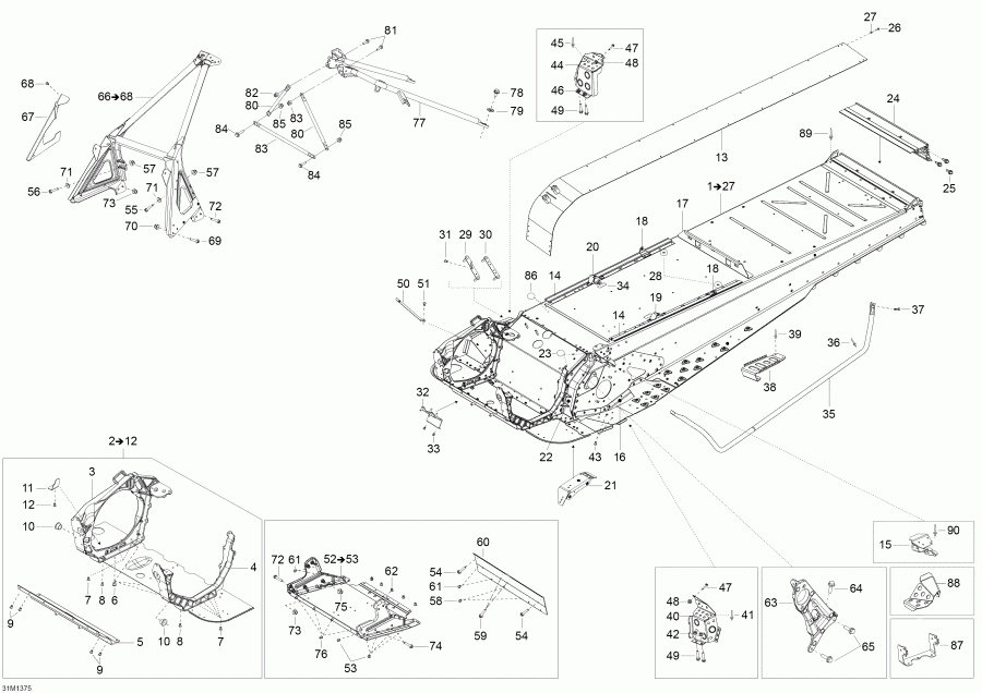 BRP Skandic WT 600HOETEC XU, 2013  - Frame