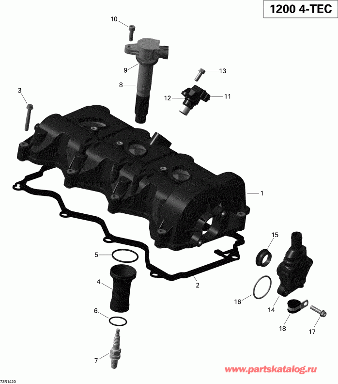  SkiDoo  RENEGADE ADRENALINE 1200 4TEC XR, 2014 - Valve Cover