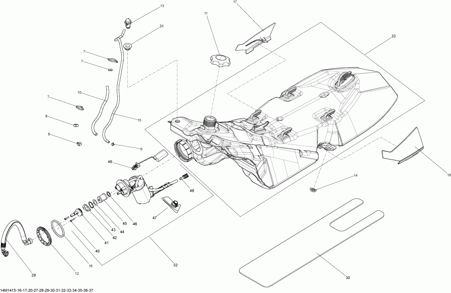 snowmobile Skidoo RENEGADE ADRENALINE 1200 4TEC XR, 2014  - Fuel System