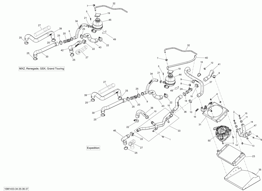 snowmobile Skidoo  RENEGADE ADRENALINE 900ACE XS, 2014 - Cooling System