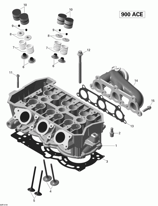  Skidoo RENEGADE ADRENALINE 900ACE XS, 2014 - Cylinder Head